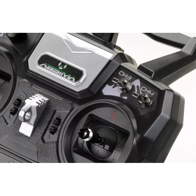 Absima SR4S 4-Kanal-Stick-Fernsteuerung 2,4 GHz mit Empfänger, Schwarz