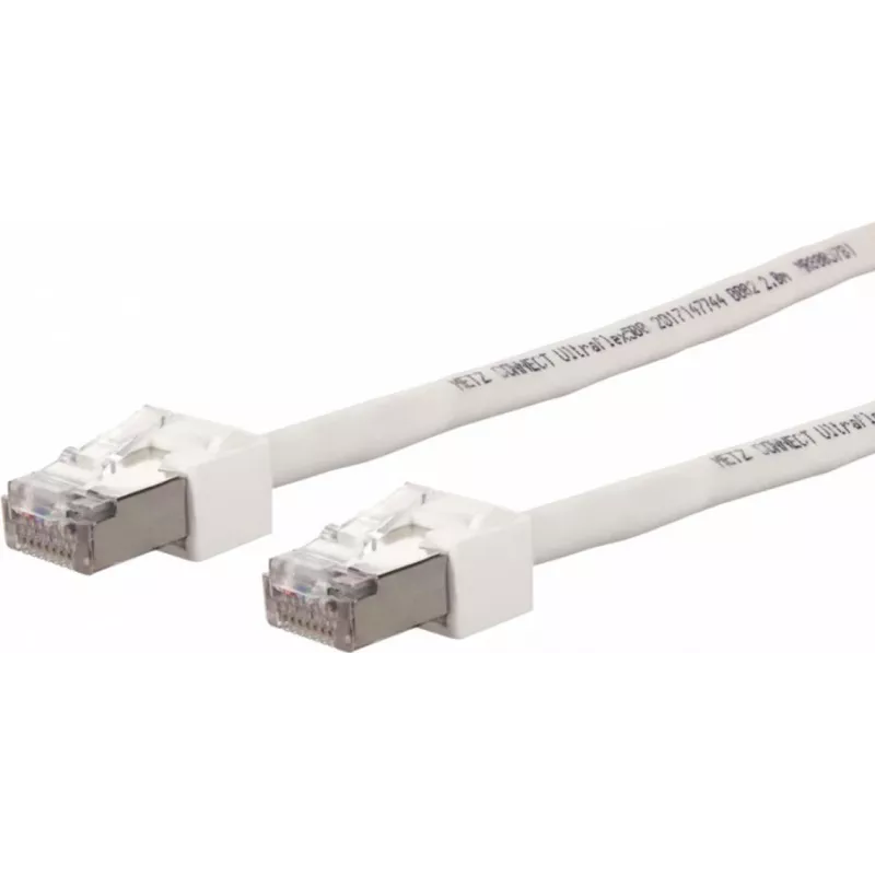 METZ CONNECT Ultraflex500 CAT 6 S/FTP Patchkabel, RJ-45 Stecker auf RJ-45 Stecker, 1,0 m, Weiß, halogenfrei 13084V1088-E