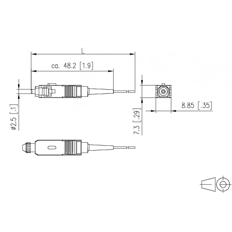 METZ BTR 150N1CO0020E OpDAT Pigtail SC-PC OM4 12 Farben 2,0m Multimode Faser G50/125