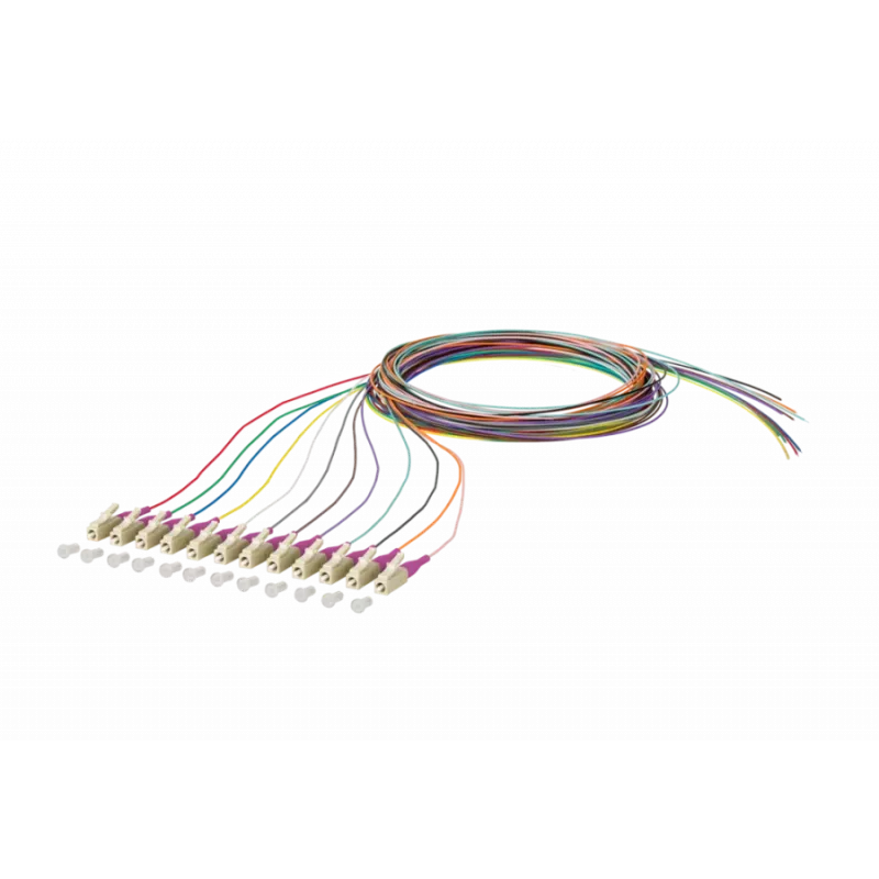 METZ CONNECT 150N1JO0020E OM4 Multimode LWL Patchkabel, 12x LC Duplex, 2 m, 50 µm Kern, Mehrfarbig