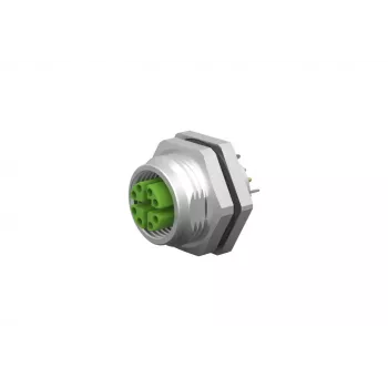 METZ CONNECT M12 BU8 371 - M12 Einbau-Dose, 8-polig, A-kodiert, Buchse, Rückseitenmontage, Lötstifte, IP67