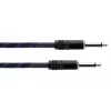Cordial 14770 Mono-Klinken-Audiokabel 6,3 mm TS auf 6,3 mm TS 5 m Schwarz/Blau Textil
