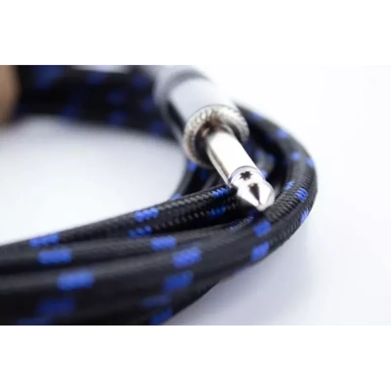 Cordial 14770 Mono-Klinken-Audiokabel 6,3 mm TS auf 6,3 mm TS 5 m Schwarz/Blau Textil