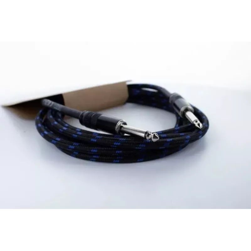 Cordial 14770 Mono-Klinken-Audiokabel 6,3 mm TS auf 6,3 mm TS 5 m Schwarz/Blau Textil