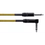 Cordial 14776 Instrumentenkabel 6,3mm Mono-Klinke auf 6,3mm Mono-Klinke, 3m, Schwarz/Gelb Textil