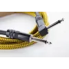 Cordial 14776 Instrumentenkabel 6,3mm Mono-Klinke auf 6,3mm Mono-Klinke, 3m, Schwarz/Gelb Textil