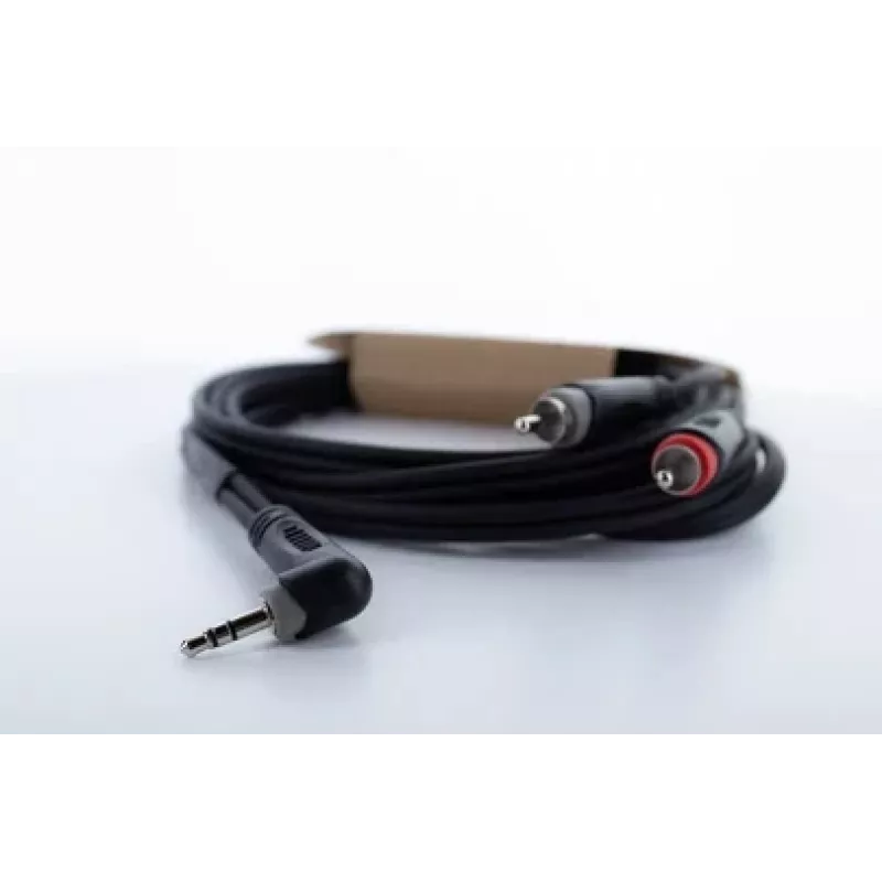 Cordial 14860 3,5 mm Klinke auf 2x RCA Audio Y-Adapter Kabel 3m Schwarz