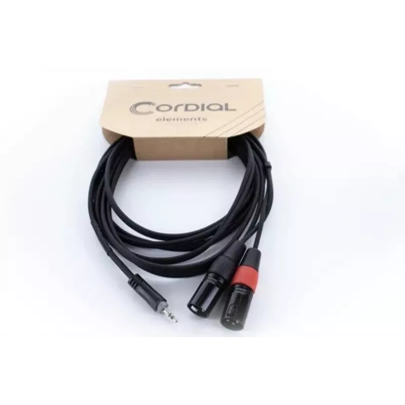 Cordial EY 1.5 WMM XLR Y-Adapter-Kabel - 3,5 mm TRS auf 2x XLR Stecker, 1,5 m 14871