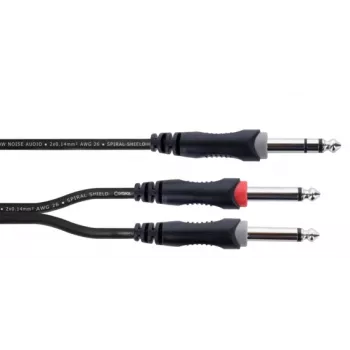 Cordial 14876 Audio-Y-Adapter-Kabel 6,3 mm Stereo-Klinke auf 2x 6,3 mm Mono-Klinke 1 m Schwarz
