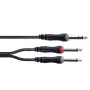 Cordial 14876 Audio-Y-Adapter-Kabel 6,3 mm Stereo-Klinke auf 2x 6,3 mm Mono-Klinke 1 m Schwarz