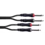 Cordial 14846 Twin Mono Klinken-Audiokabel 6m Schwarz - Dual 6,3mm TS auf Dual 6,3mm TS