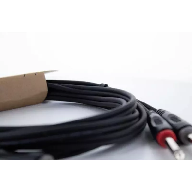 Cordial 14846 Twin Mono Klinken-Audiokabel 6m Schwarz - Dual 6,3mm TS auf Dual 6,3mm TS