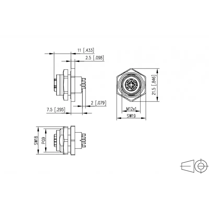 METZ Connect MMT371A115 Leiterplattenbuchse 4-polig 3,81mm Raster Schraubklemme Grün