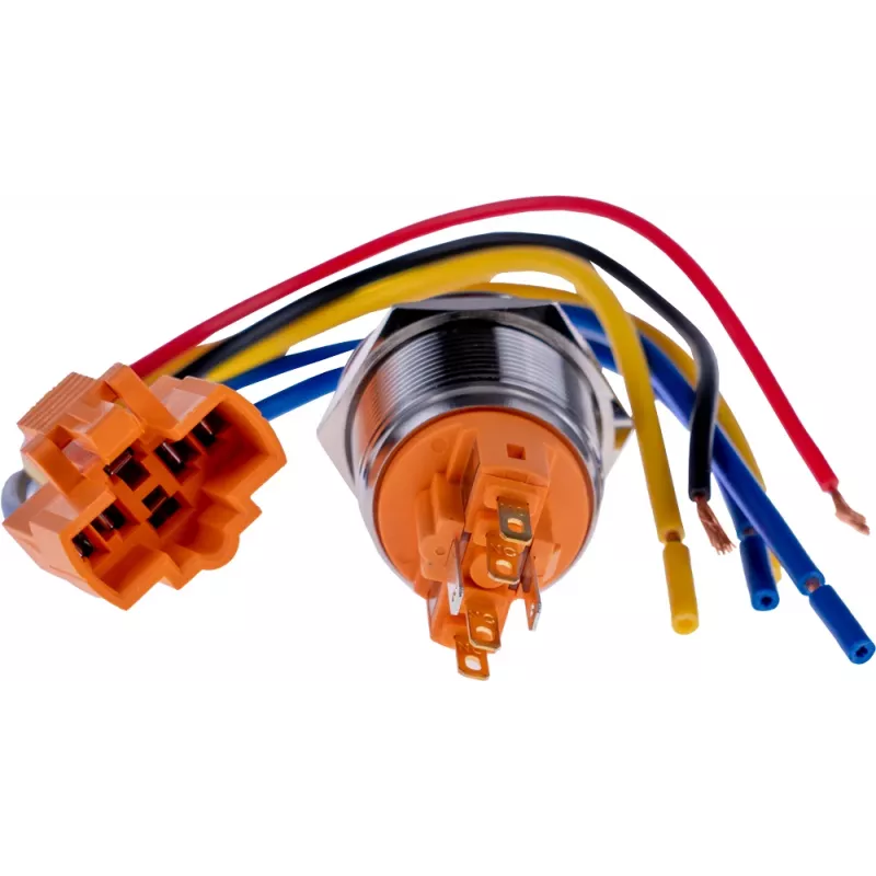 JOY-IT BUTTON22B-M-GR Taster (Schließer), 22mm, 250V AC 7A, 1 NO, IP67, IK10, Grün