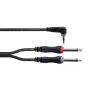 Cordial 14866 Audio-Y-Adapter-Kabel 3,5 mm Stereo auf 2x 6,3 mm Mono 1 m Schwarz