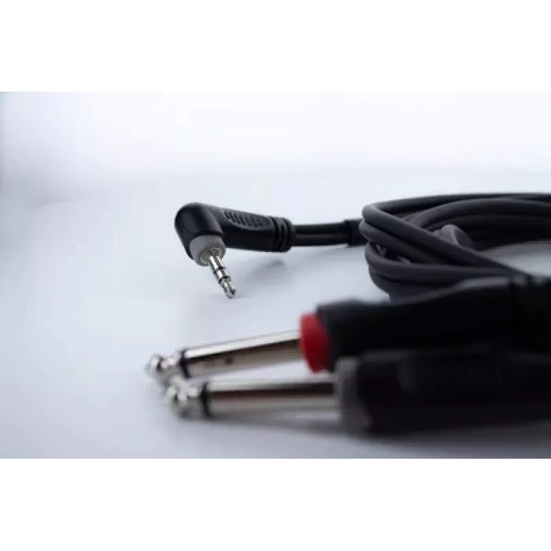 Cordial 14866 Audio-Y-Adapter-Kabel 3,5 mm Stereo auf 2x 6,3 mm Mono 1 m Schwarz