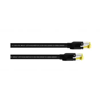 Cordial 15578 RJ45 Netzwerkkabel, Patchkabel CAT 7a S/FTP 2,00 m Schwarz PUR Mantel 1 Stk.