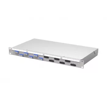 METZ CONNECT VIK 6xSC-D OS2 LWL-Patchpanel, 1U Rackmontage, 12 Fasern, Single-Mode, Hellgrau 150450E206-F