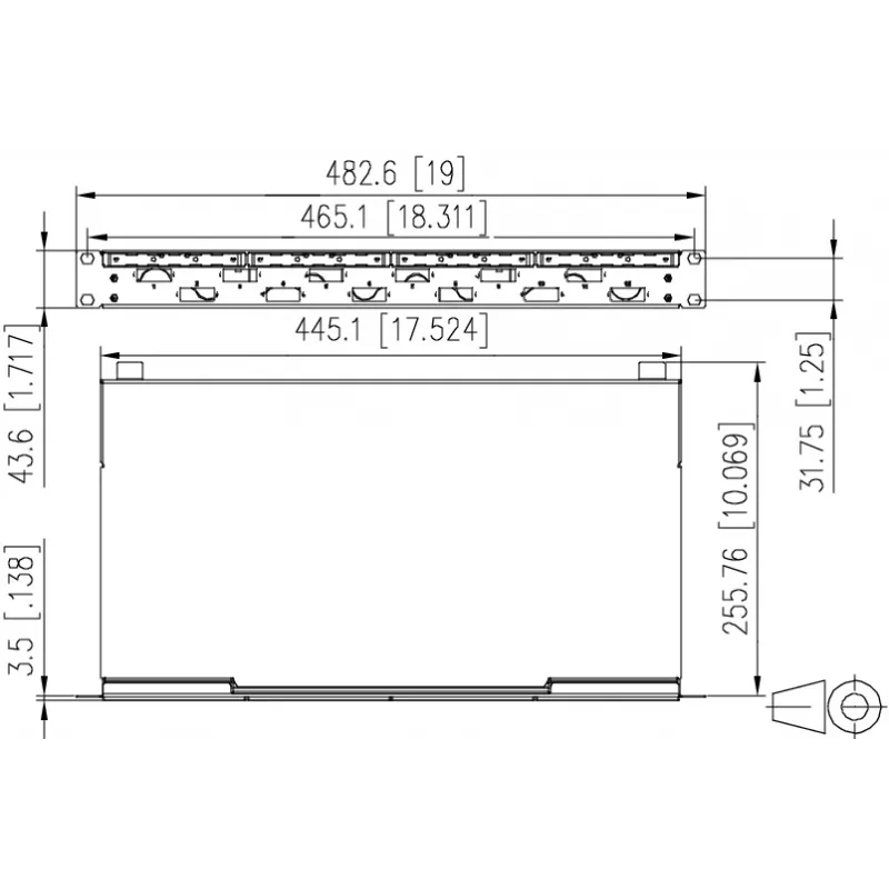 METZ CONNECT VIK 6xSC-D OS2 LWL-Patchpanel, 1U Rackmontage, 12 Fasern, Single-Mode, Hellgrau 150450E206-F