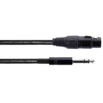 Cordial EM 6 FV XLR auf 6,3 mm TRS Klinke Audiokabel, 6 m, Schwarz 14823