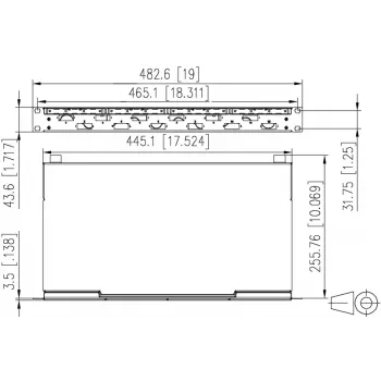 METZ CONNECT 6-Port SC-D OS2 Glasfaser-Spleiß-Patchpanel, 1U, 12 Fasern, Lichtgrau 150459E206-F