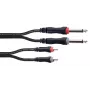Cordial 14842 Dual-Mono-Klinke auf RCA Audiokabel 6m Schwarz