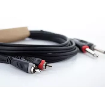 Cordial 14842 Dual-Mono-Klinke auf RCA Audiokabel 6m Schwarz