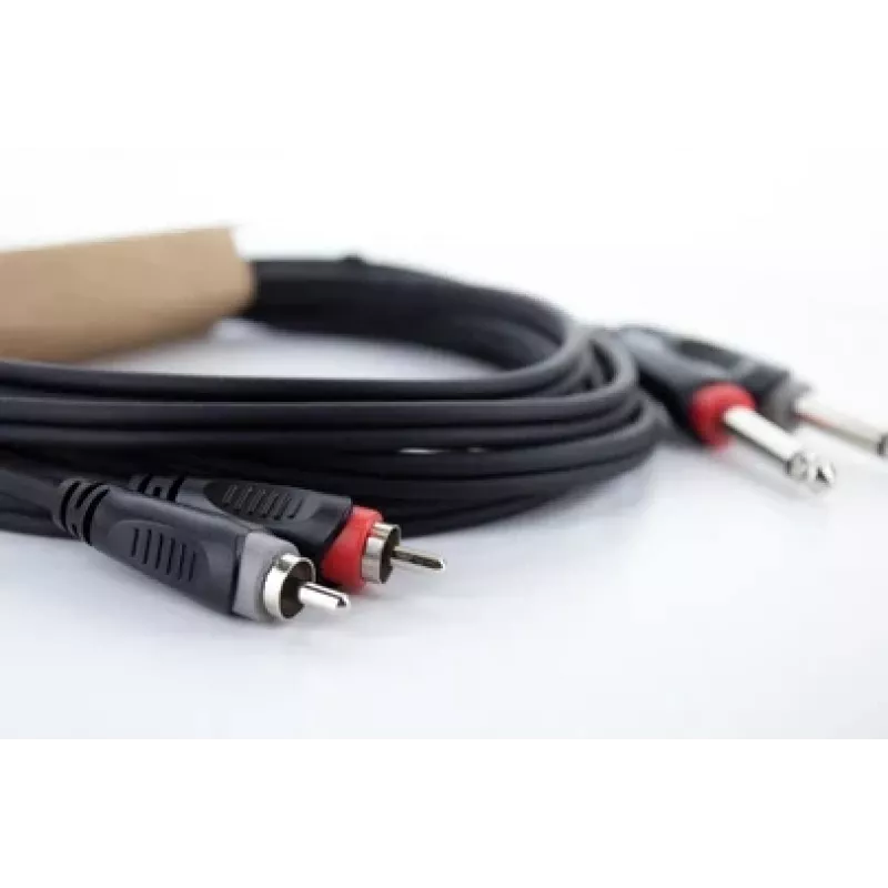Cordial 14842 Dual-Mono-Klinke auf RCA Audiokabel 6m Schwarz