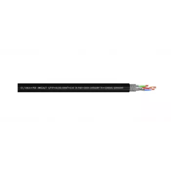 Cordial 15582 RJ45 Netzwerkkabel, CAT 7a S/FTP Patchkabel, 15,00 m, Schwarz, PUR-Mantel