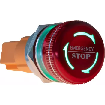 JOY-IT Button22NA-01 Not-Aus-Taster, mechanische Verriegelung, Rot/Grün, Ø22 mm, IP67, IK10