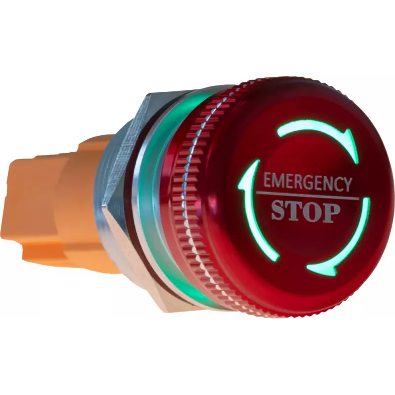 JOY-IT Button22NA-01 Not-Aus-Taster, mechanische Verriegelung, Rot/Grün, Ø22 mm, IP67, IK10