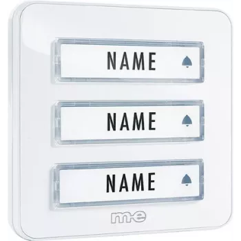 M-E MODERN-ELECTRONICS KTA-3 W Klingeltaster-Panel für 3 Familien, Weiß