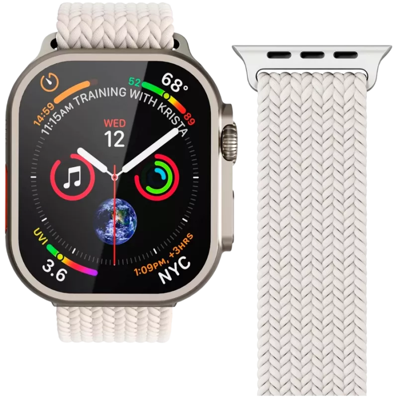 VONMÄHLEN Woven Loop für Apple Watch 40/41/42mm, Creme