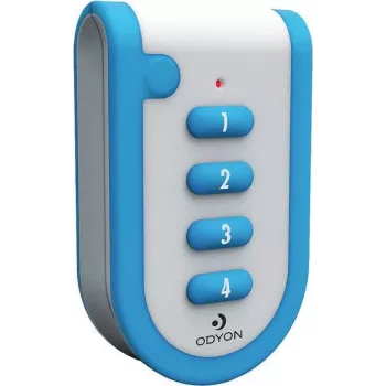 m-e modern-electronics Odyon ODYON pro HS-4 4-Kanal-Funk-Handsender mit Empfangskontrolle, 868,3 MHz, 1000 m Reichweite, Rolling Code, IP54, CR2032 Batterie 56502