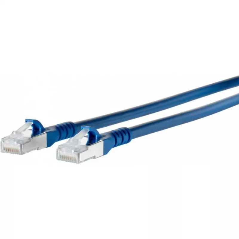 METZ CONNECT 1308450344-E Cat6a S/FTP Netzwerk-Patchkabel, 0,3m, Blau