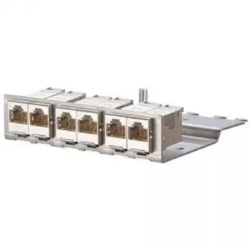 METZCONNECT BTR E-DATmodul 6x88 1U CAT6 Patchpanel mit 6 geschirmten RJ45-Modulen, integriertem Kabelmanagement und Zugentlastung 130922-03-E