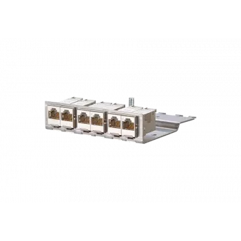 METZCONNECT BTR E-DATmodul 6x88 1U CAT6 Patchpanel mit 6 geschirmten RJ45-Modulen, integriertem Kabelmanagement und Zugentlastung 130922-03-E