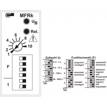 METZ CONNECT MFRk-E12 Multifunktions-Zeitrelais 0,15-800s, 24-240V AC/DC, 1 CO 110310412230