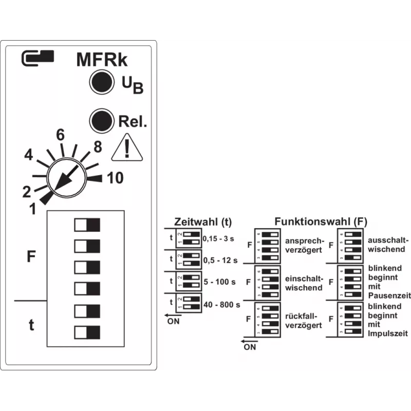 METZ CONNECT MFRk-E12 Multifunktions-Zeitrelais 0,15-800s, 24-240V AC/DC, 1 CO 110310412230