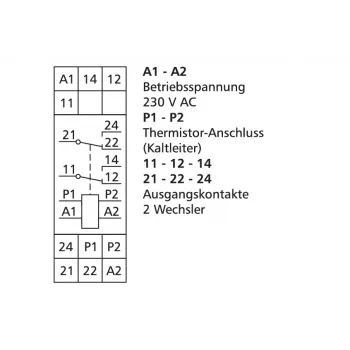 METZ CONNECT TMR-12 Motorüberwachungsrelais, PTC-Thermistor, 24-240 V AC/DC, 2 Wechsler, DIN-Schiene 1103150522