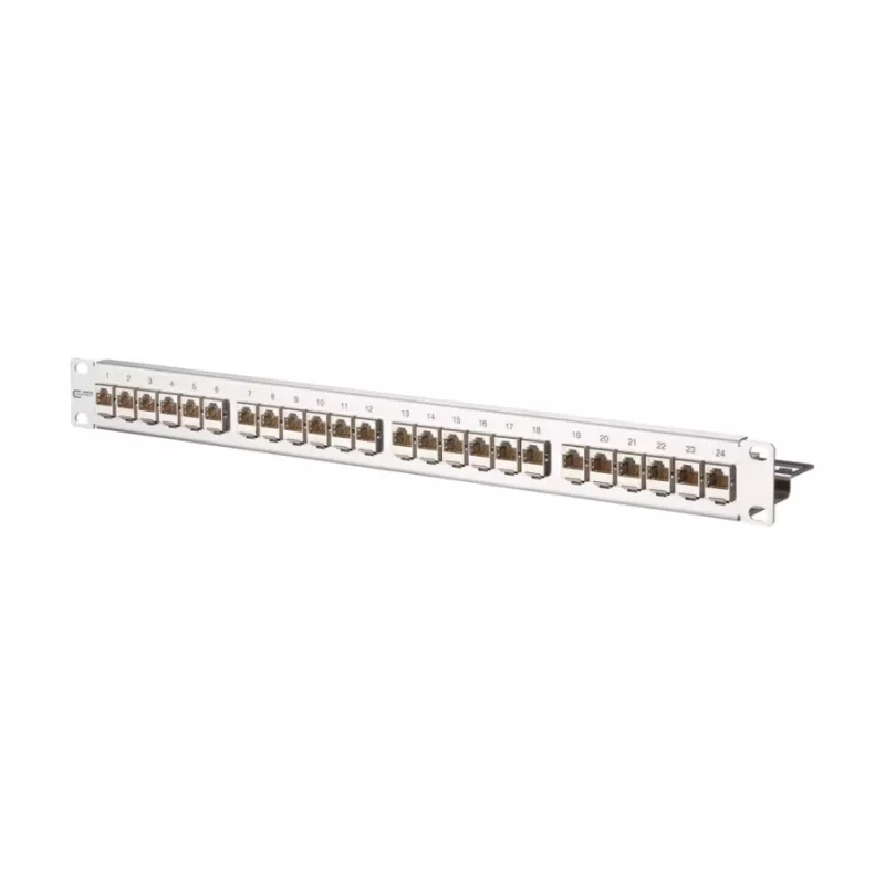 METZ CONNECT 130921-E EDATmod-MP24 24-Port E-DAT-Modul-Patchpanel, Edelstahl, 1U