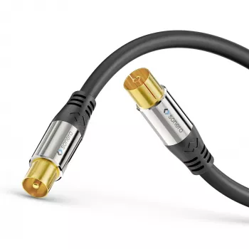 PURELINK Sonero Antennenkabel 2m S-AC000-020 Premium, Koaxial Stecker auf Buchse, 75 Ohm, doppelt geschirmt, Weiß