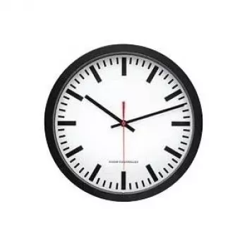 PEWETA Funk-Bahnhofsuhr Wanduhr Schwarz 300 mm 51.001.322