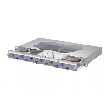 METZ CONNECT 12x LC-Duplex OS2 Singlemode Glasfaser-Splice-Patchpanel, 1U, Lichtgrau 1504697412-F