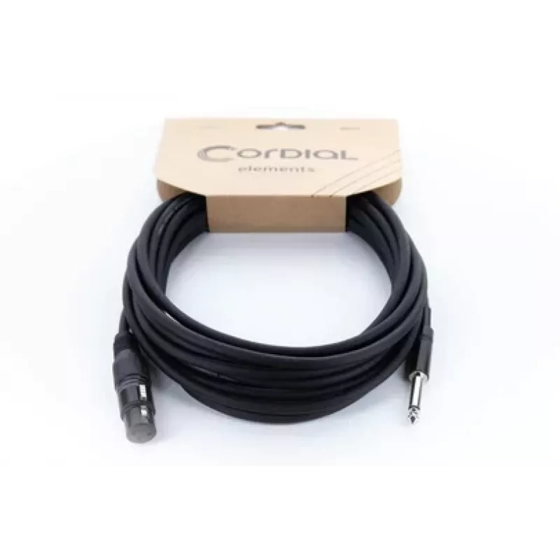 Cordial EM 10 FP XLR auf 6,3 mm Mono-Klinke Audiokabel 10 m Schwarz 14752