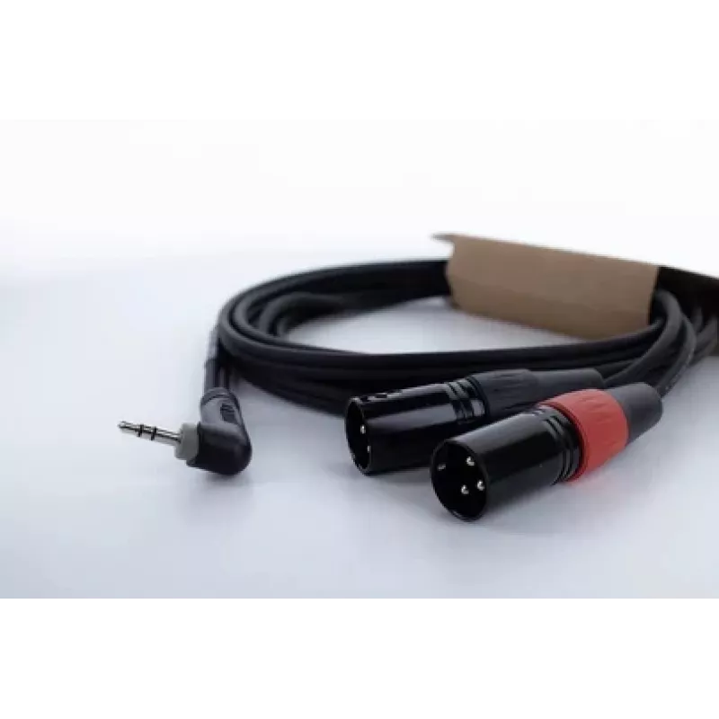 Cordial EY 1 WRMM XLR Y-Adapter Kabel 3,5mm TRS Stecker auf 2x XLR Stecker 1m Schwarz 14873