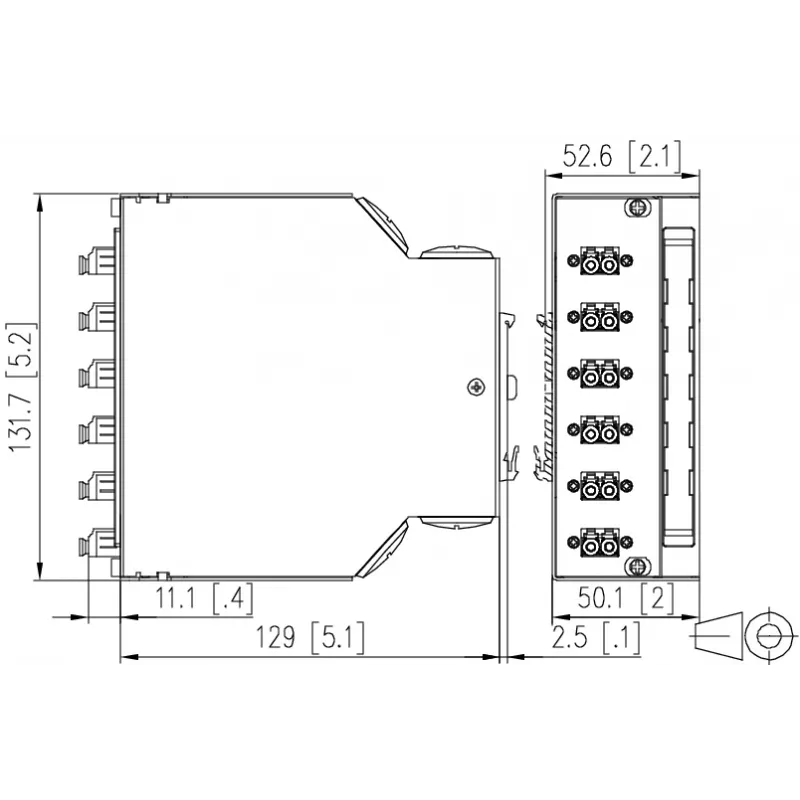 Metz 15024A07406-E OpDAT REGpro VIK 6xLC-D OS2 Glasfaser-Verteilbox, Reinweiß RAL 9010