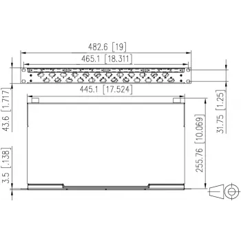 METZ CONNECT 24-Port LC-Duplex OM4 Glasfaser-Patchpanel Spleiß, 1U 19 Zoll Rackmontage, Hellgrau 1504577524-E