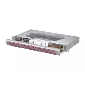 METZ CONNECT Spleiß-Patchpanel 24xLC-Duplex OM4, 1U Rackmontage, 48 Fasern 1504677524-E