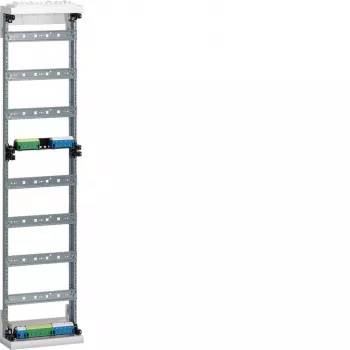 Hager ZAD717 Nachrüstfeld für Zähleranschlusssäule, 7 Reihen, 12 Module pro Reihe, N/PE-Steckklemmen, Reinweiß